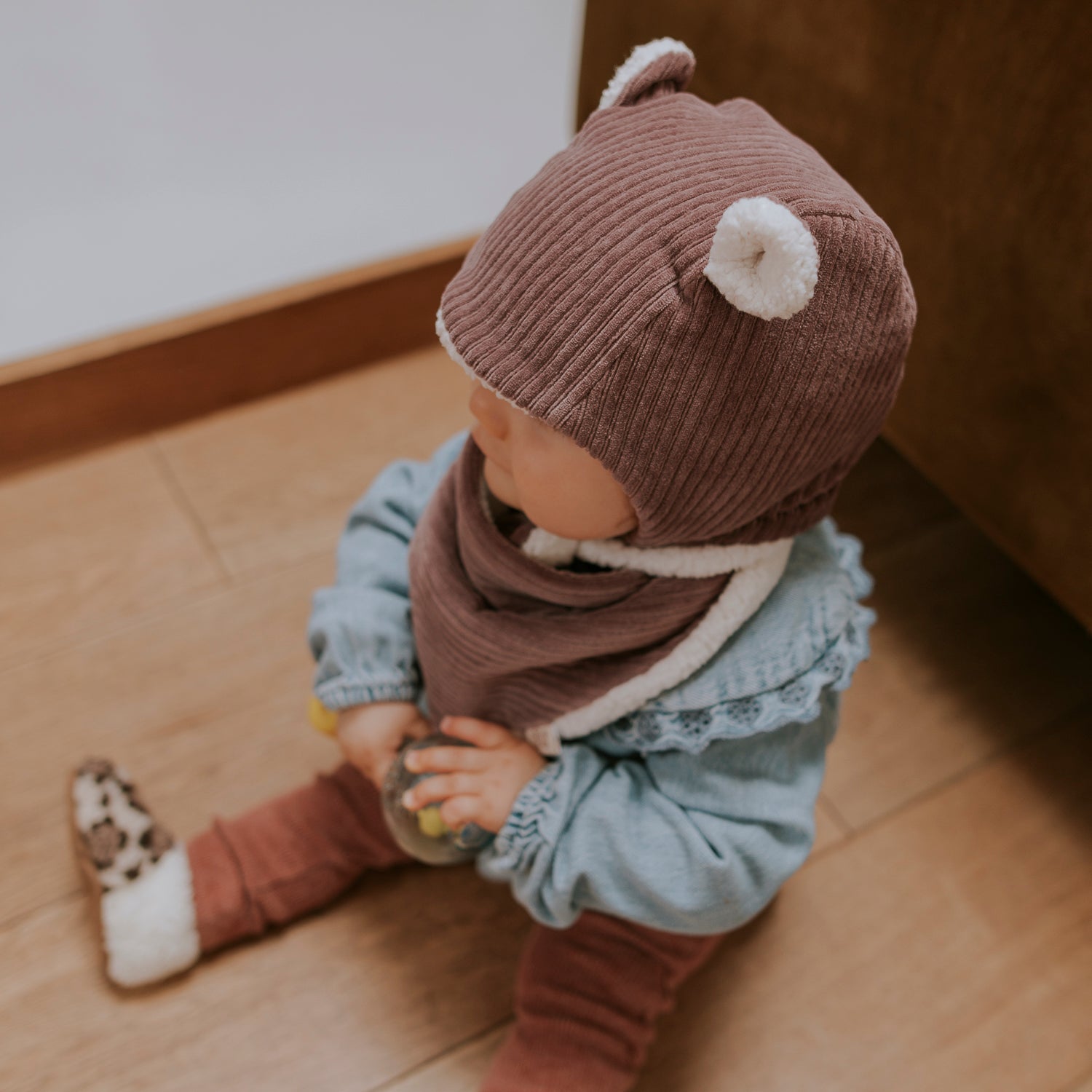 Bonnet velours parme