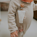 Attache tétine velours ecru