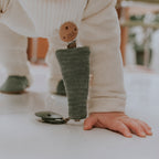 Attache tétine velours kaki