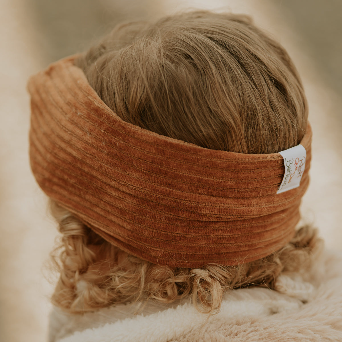 bandeau velours camel