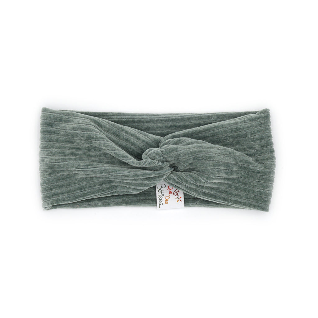 bandeau velours kaki