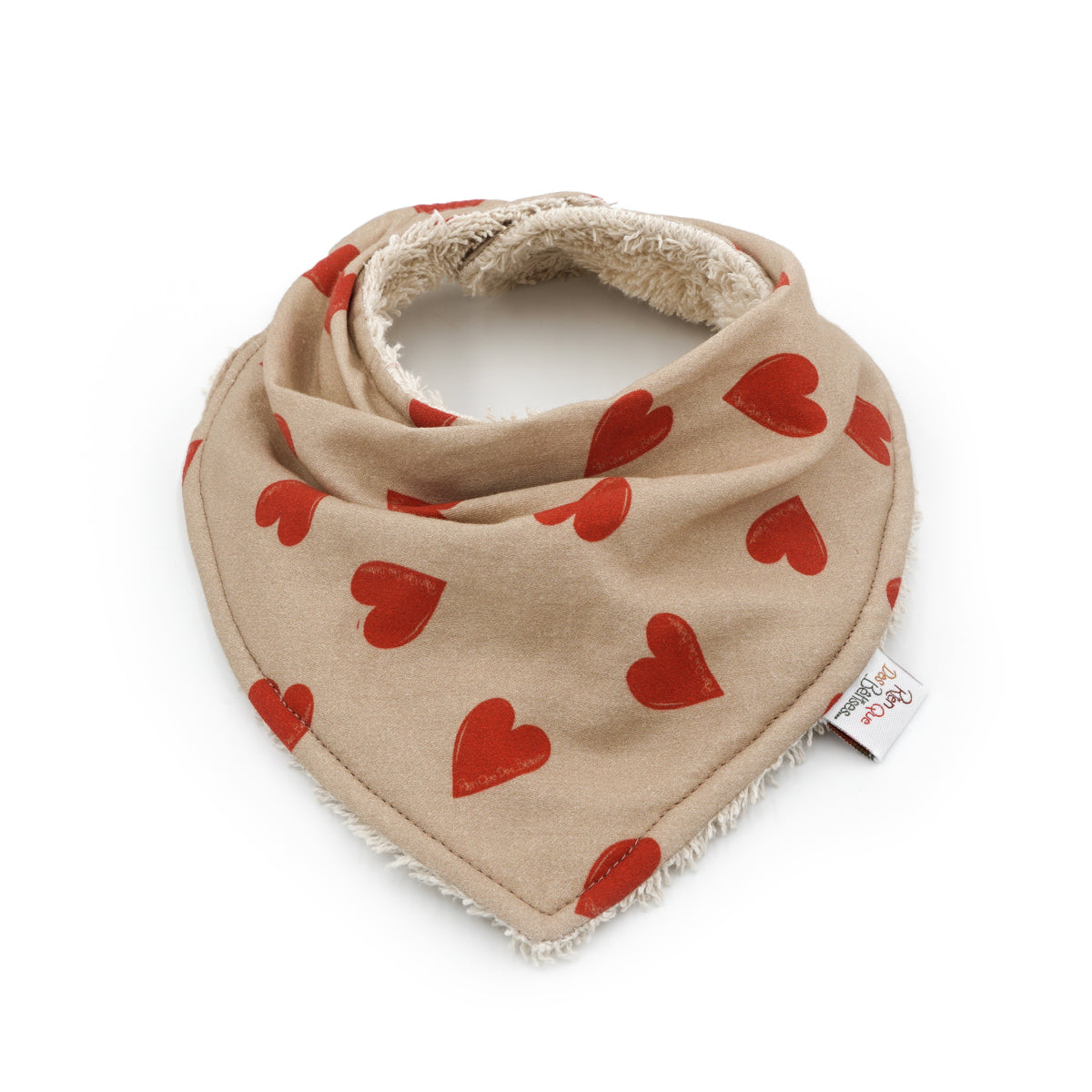 Bavoir bandana coeur rouge