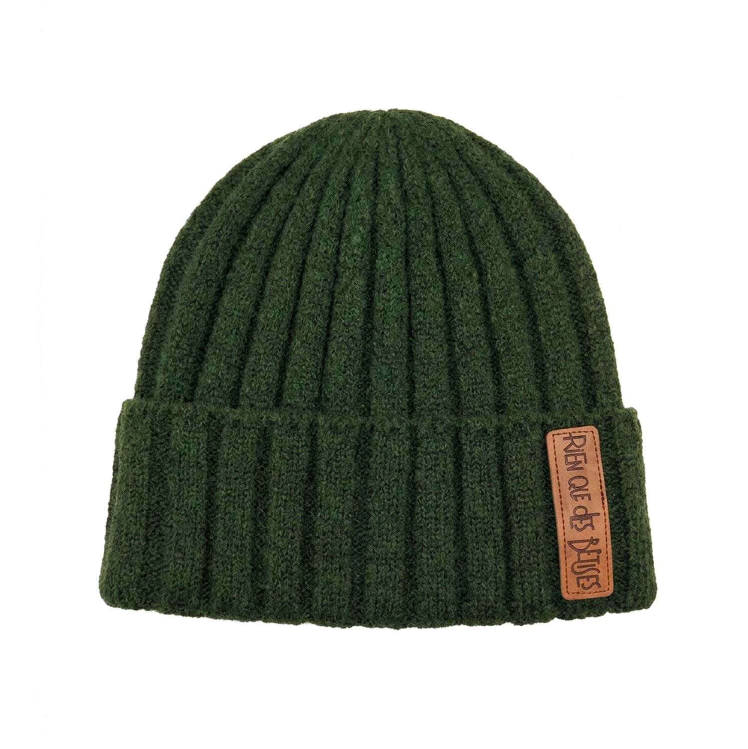 Bonnet enfant en laine kaki