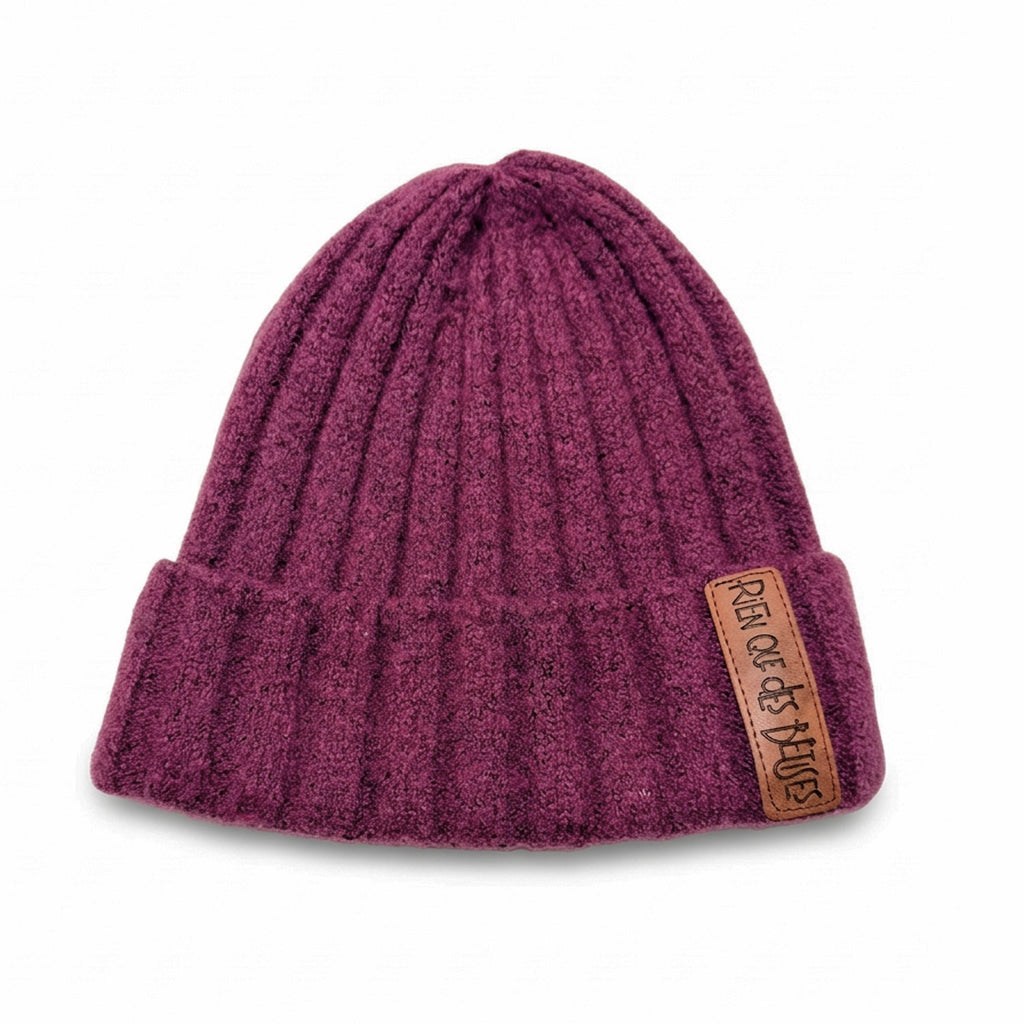 Bonnet enfant en laine parme