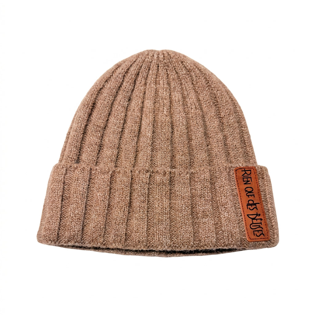 Bonnet enfant en laine taupe