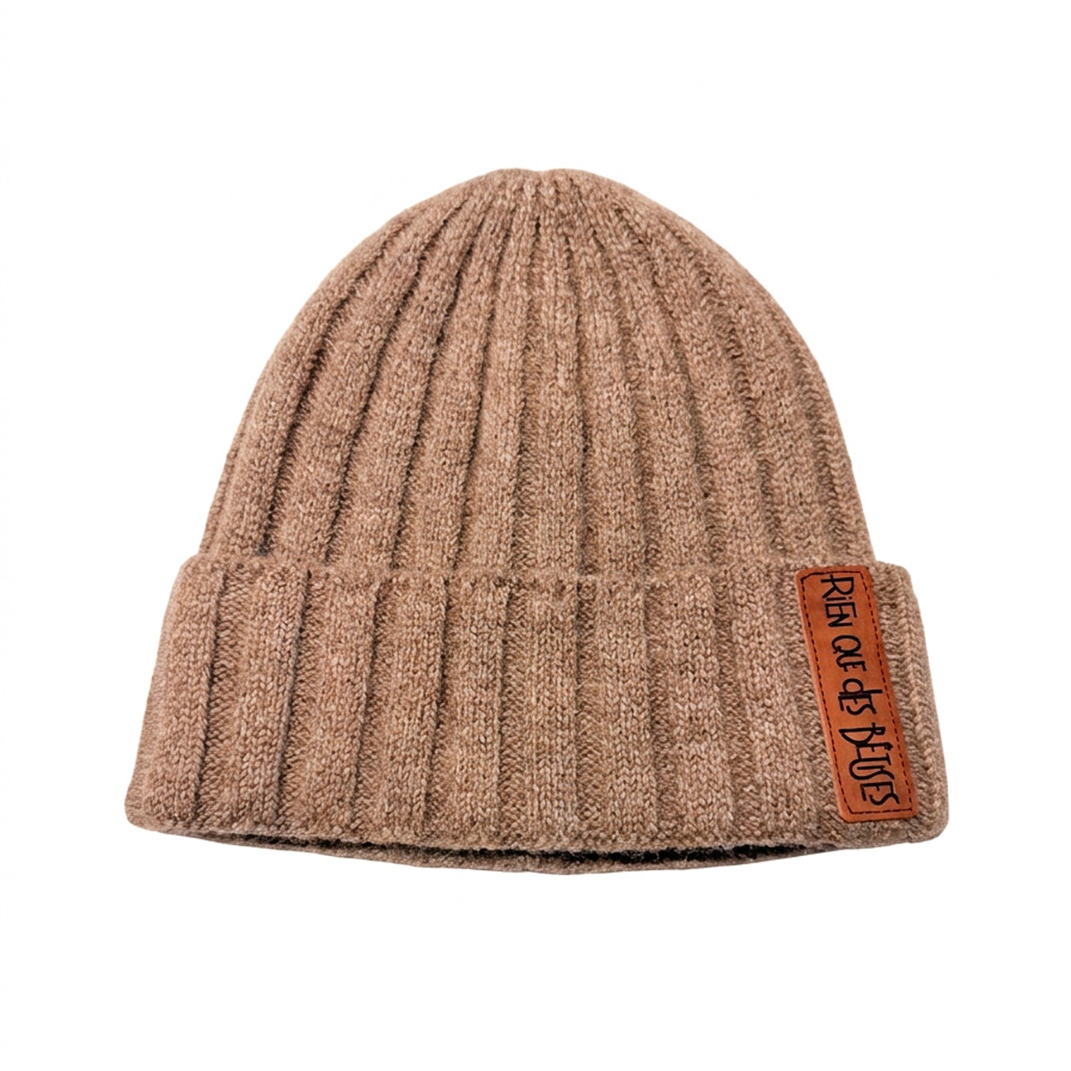 Bonnet enfant en laine taupe