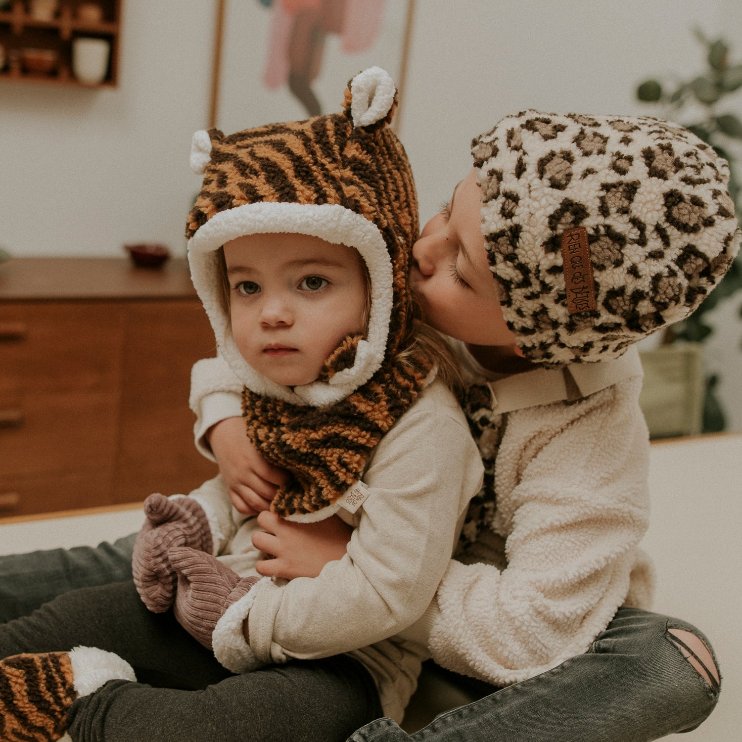 Bonnet léopard kids