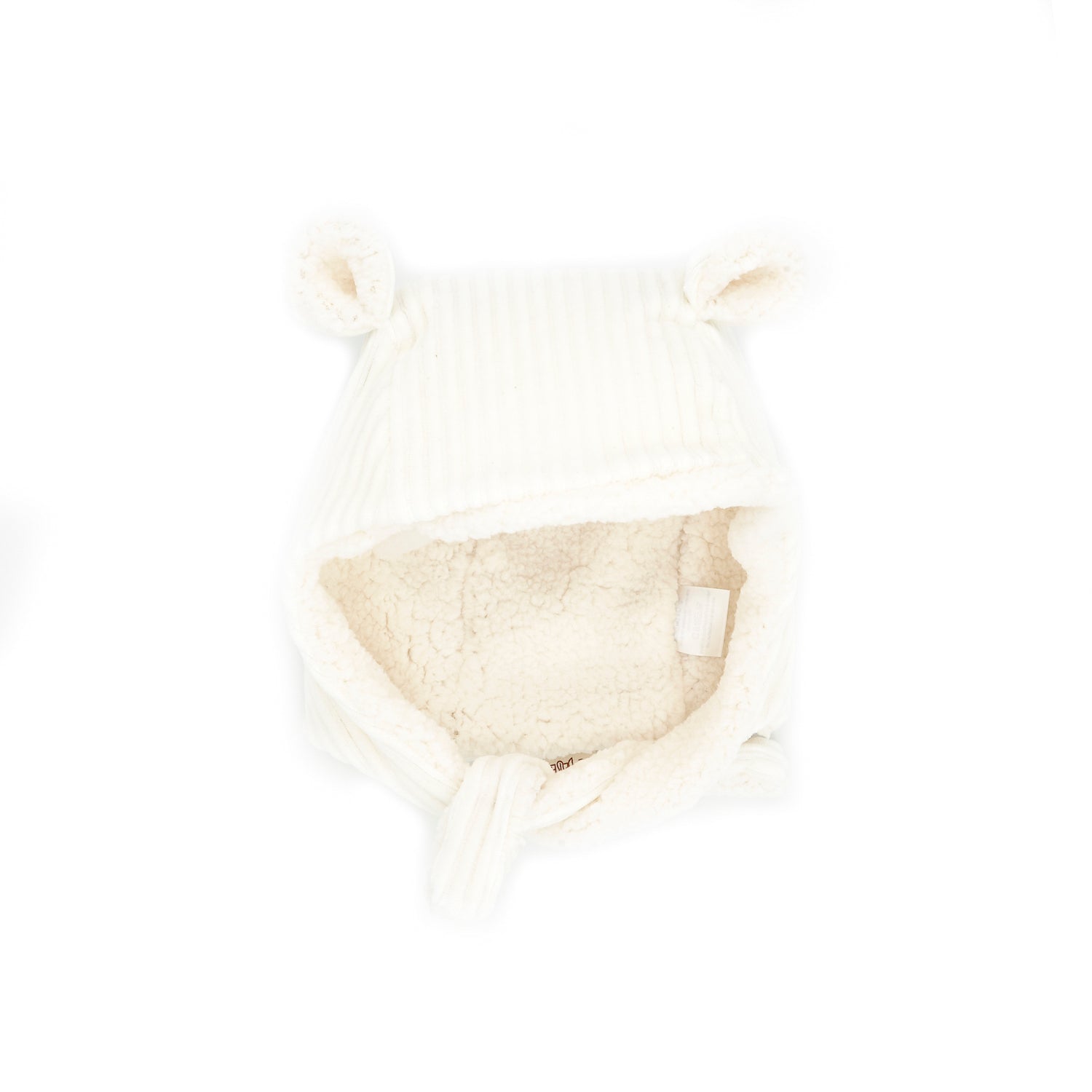 Bonnet velours ecru