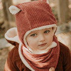 Bonnet velours framboise
