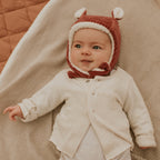 Bonnet velours framboise