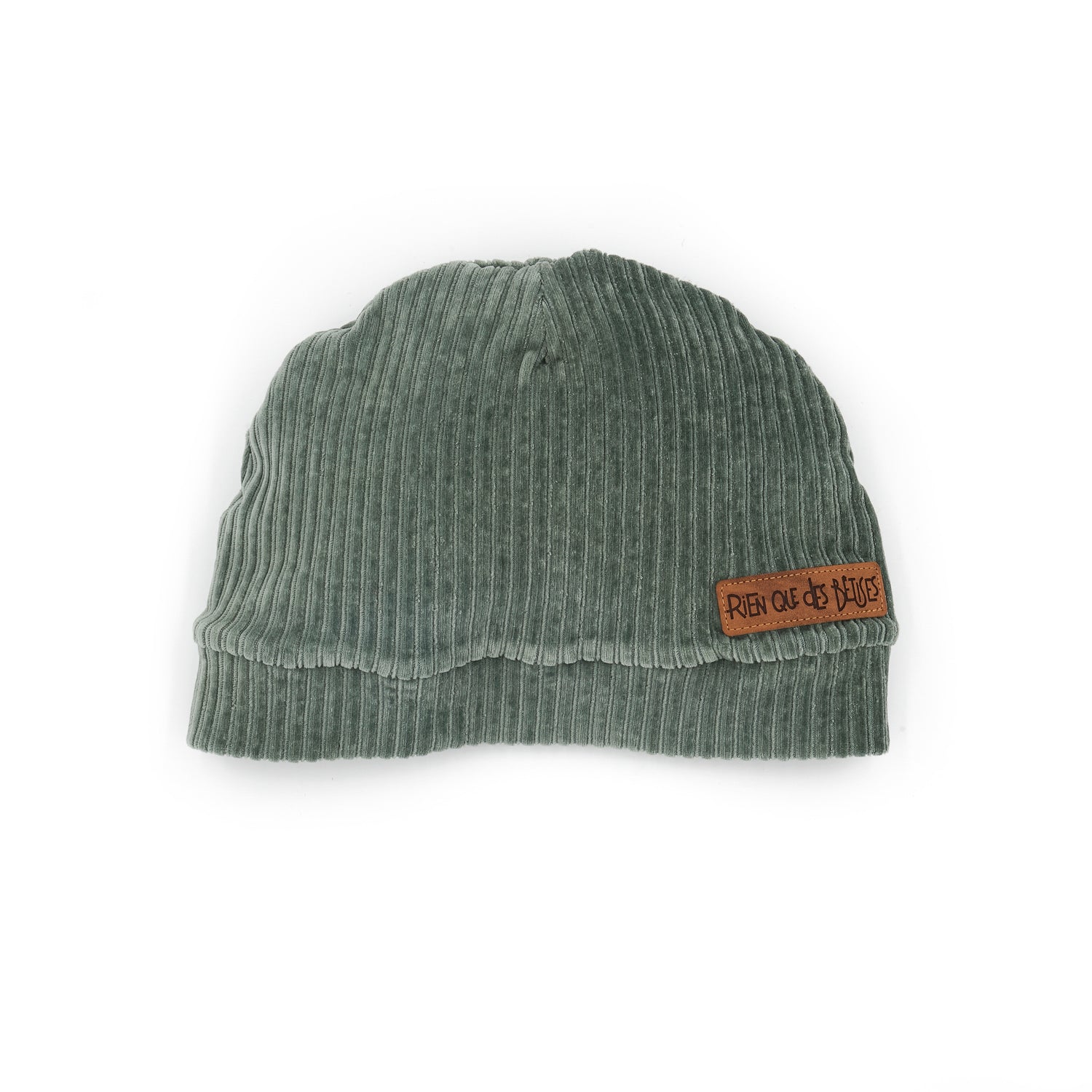 Bonnet velours kaki kids
