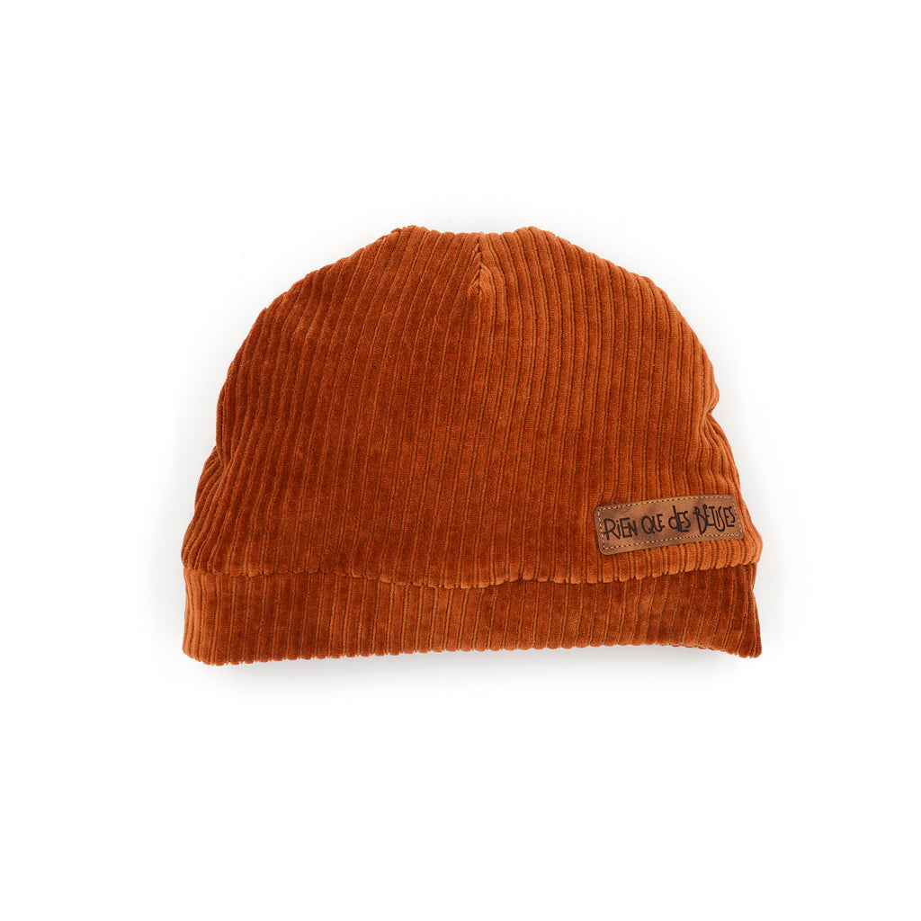 Bonnet velours paprika kids