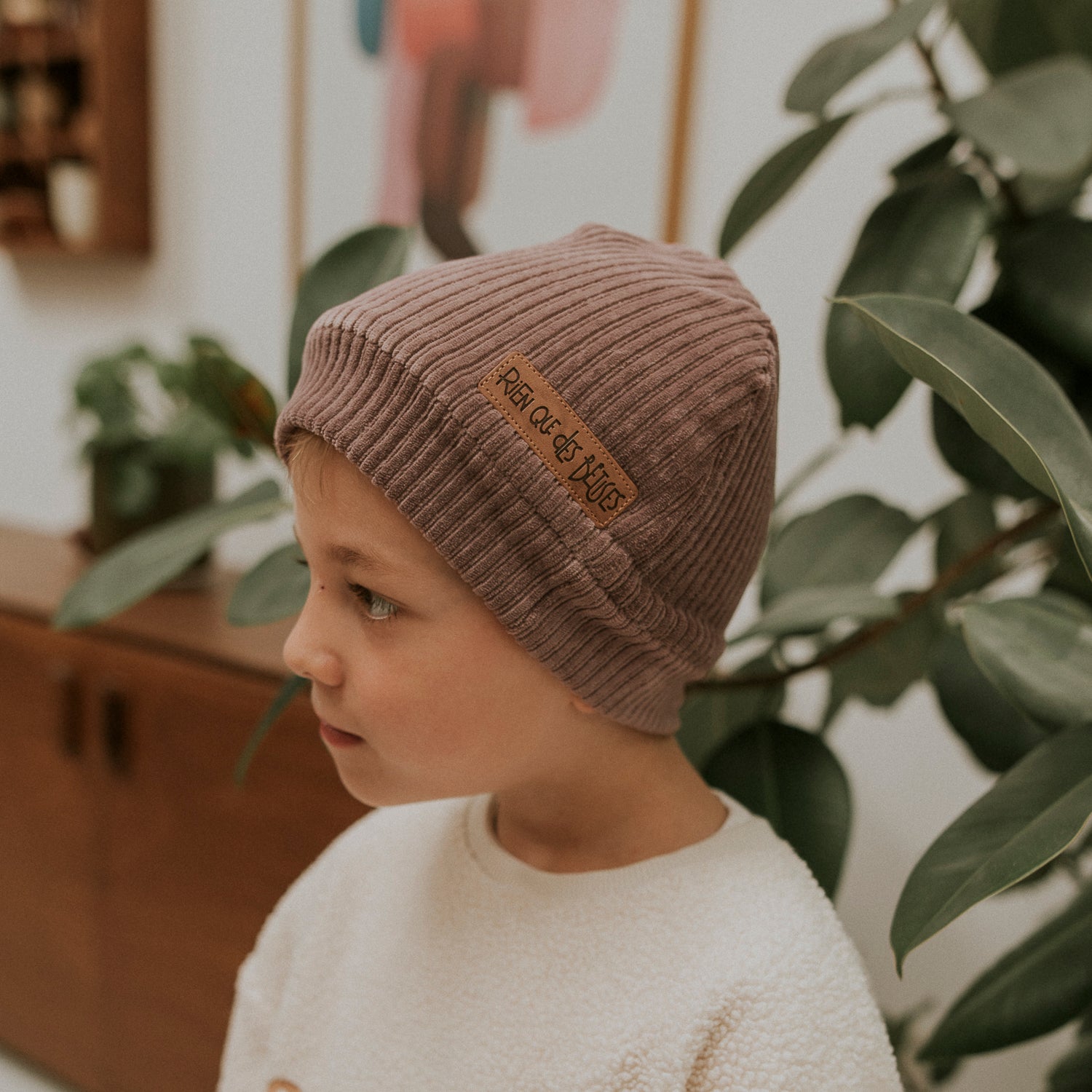 Bonnet velours parme kids