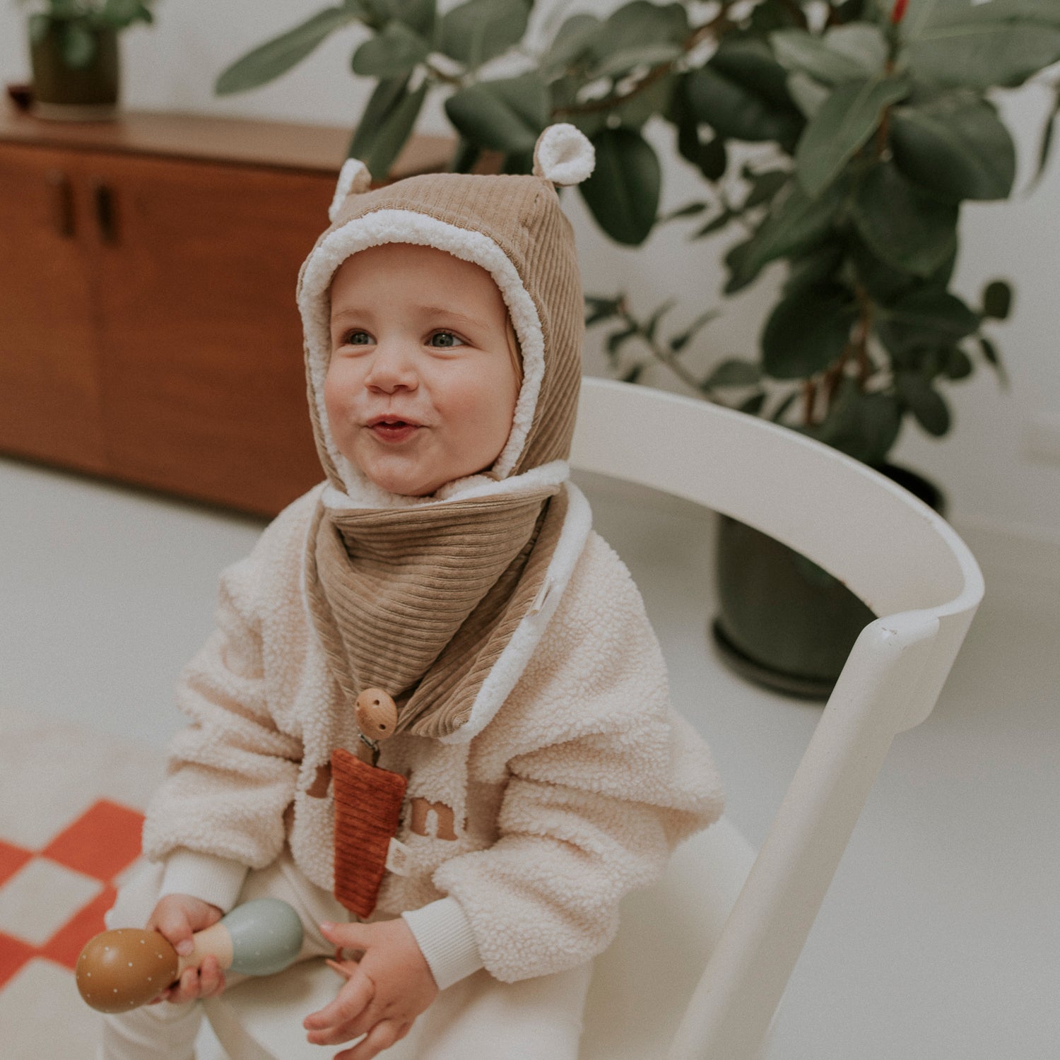 Bonnet velours taupe