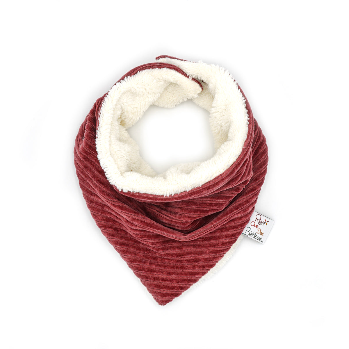 Cache-cou velours framboise