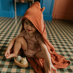 Cape de bain Velours Paprika