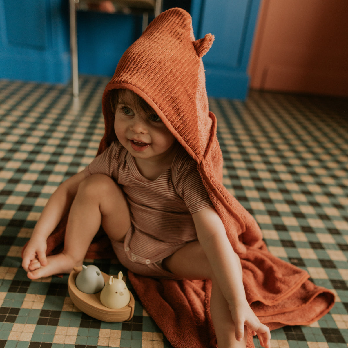 Cape de bain Velours Paprika