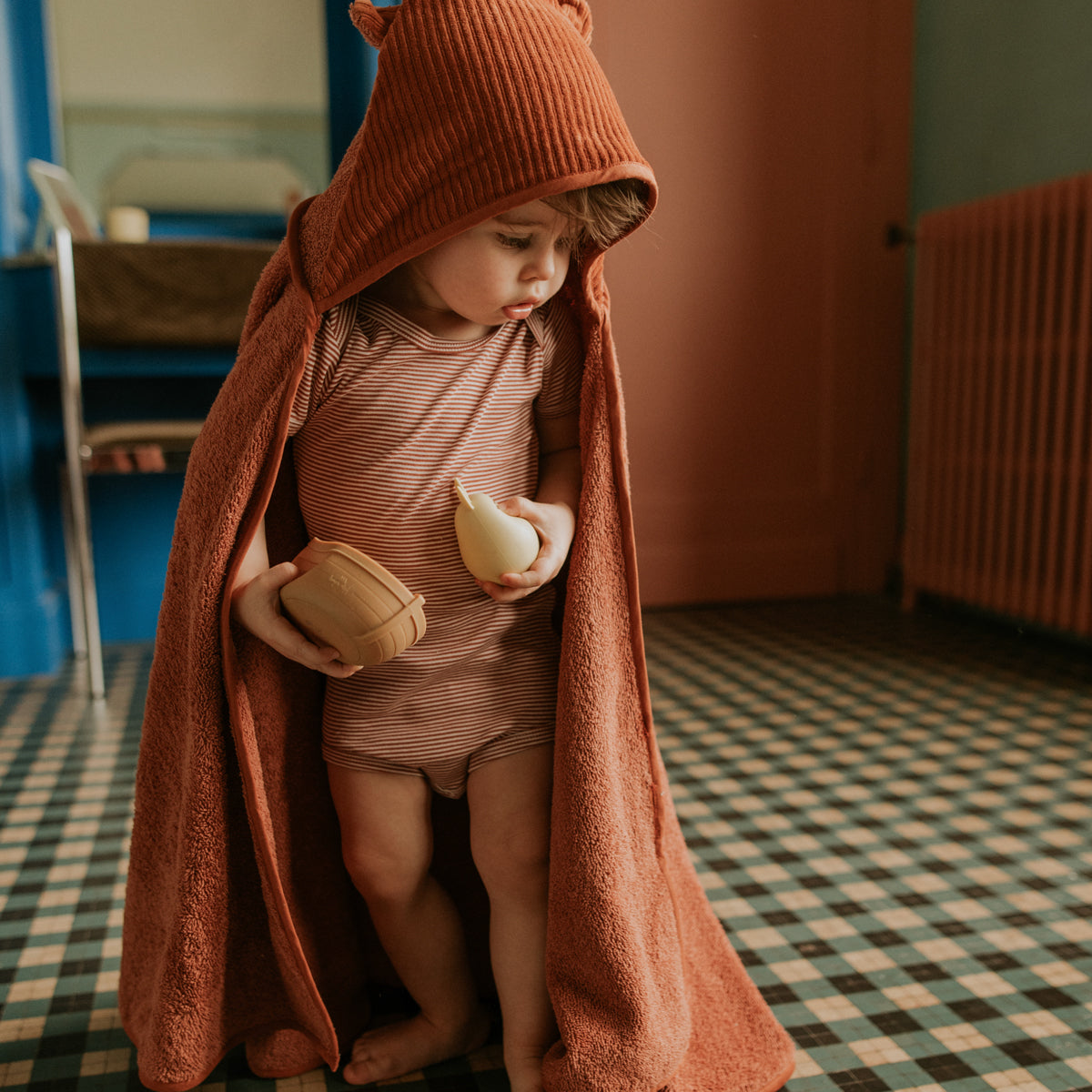 Cape de bain Velours Paprika