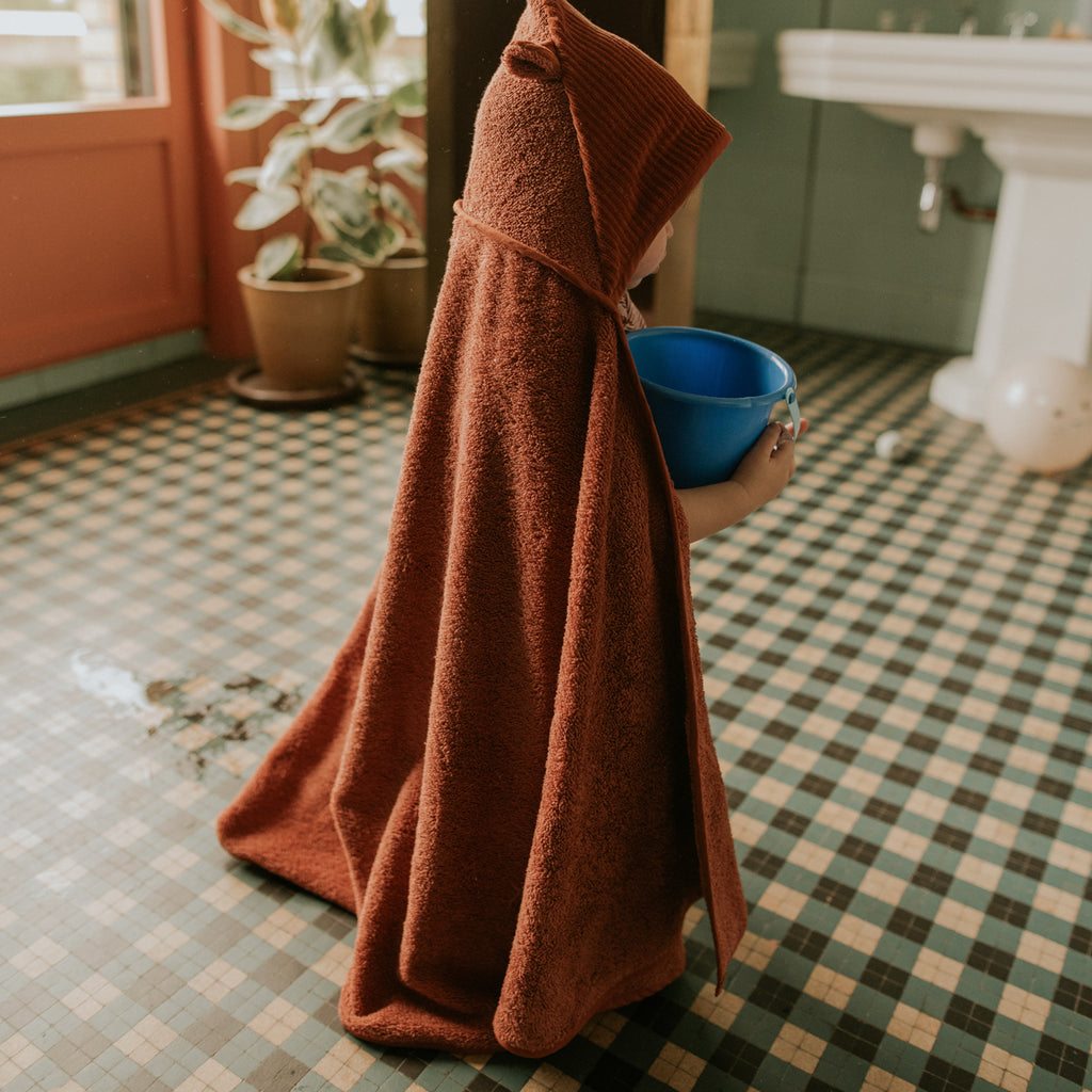 Cape de bain Velours Paprika