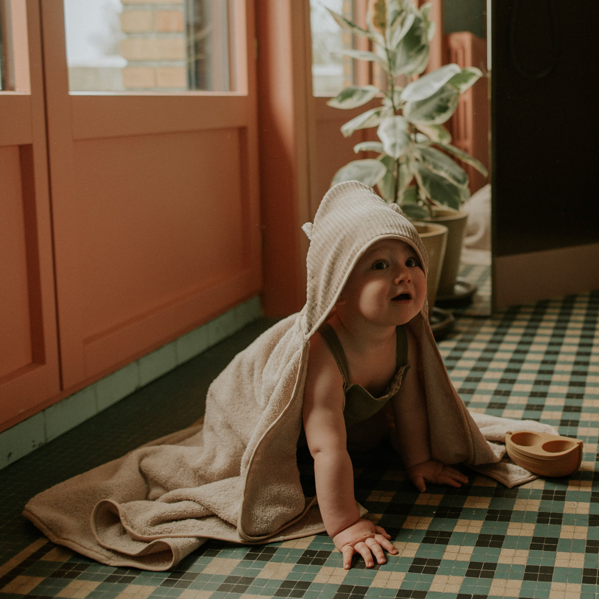 Cape de bain Velours Taupe