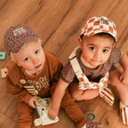 Casquette damier camel rien que des bêtises