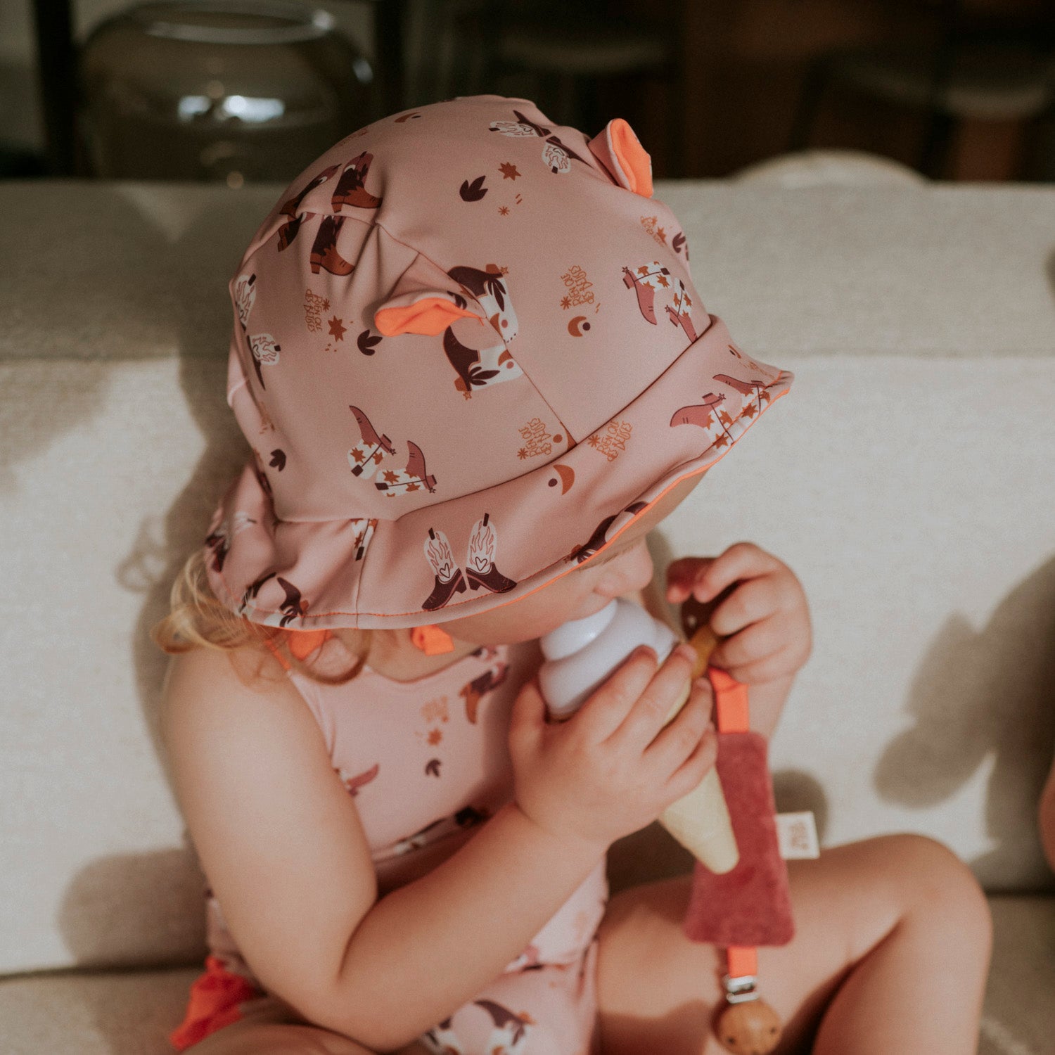 Chapeau anti-uv santiag rose