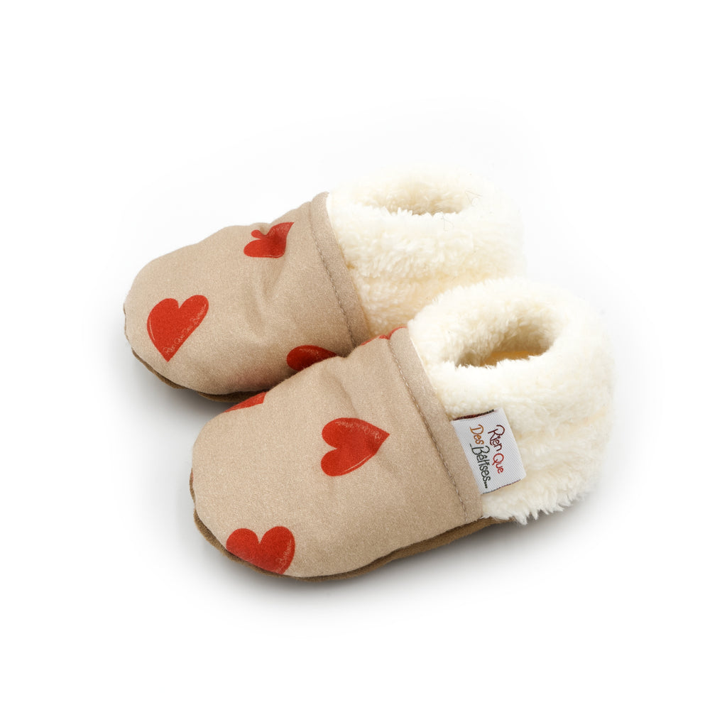 Chaussons bébé en laine - Bottes rouge Chaussons bébé en laine - Bottes rouge