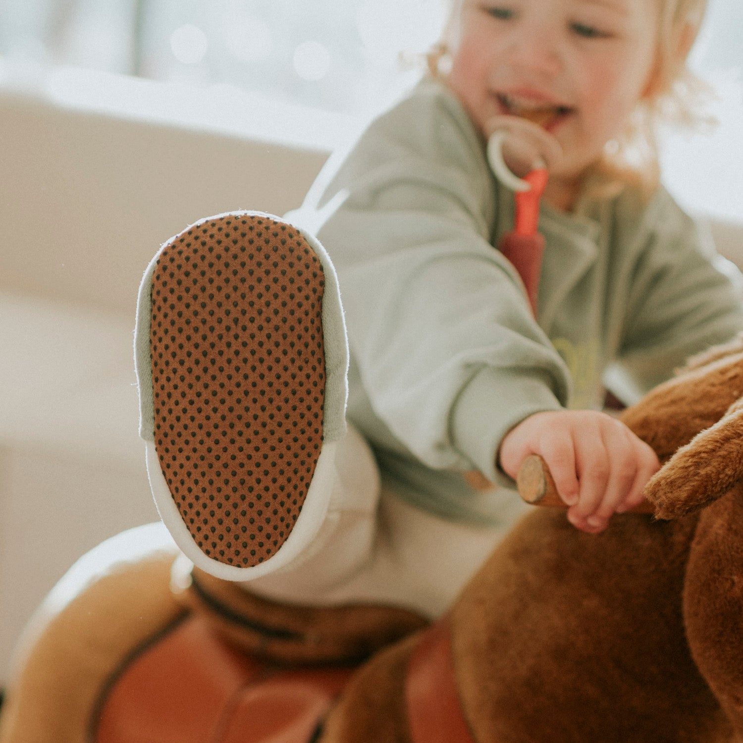 Chaussons éponge vert