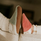 Chaussons éponge vieux rose