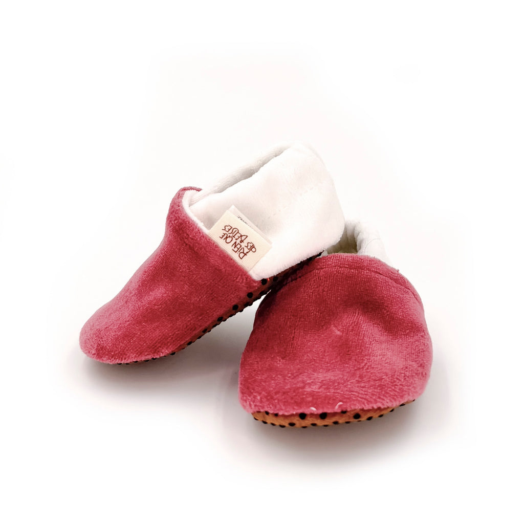 Chaussons éponge vieux rose