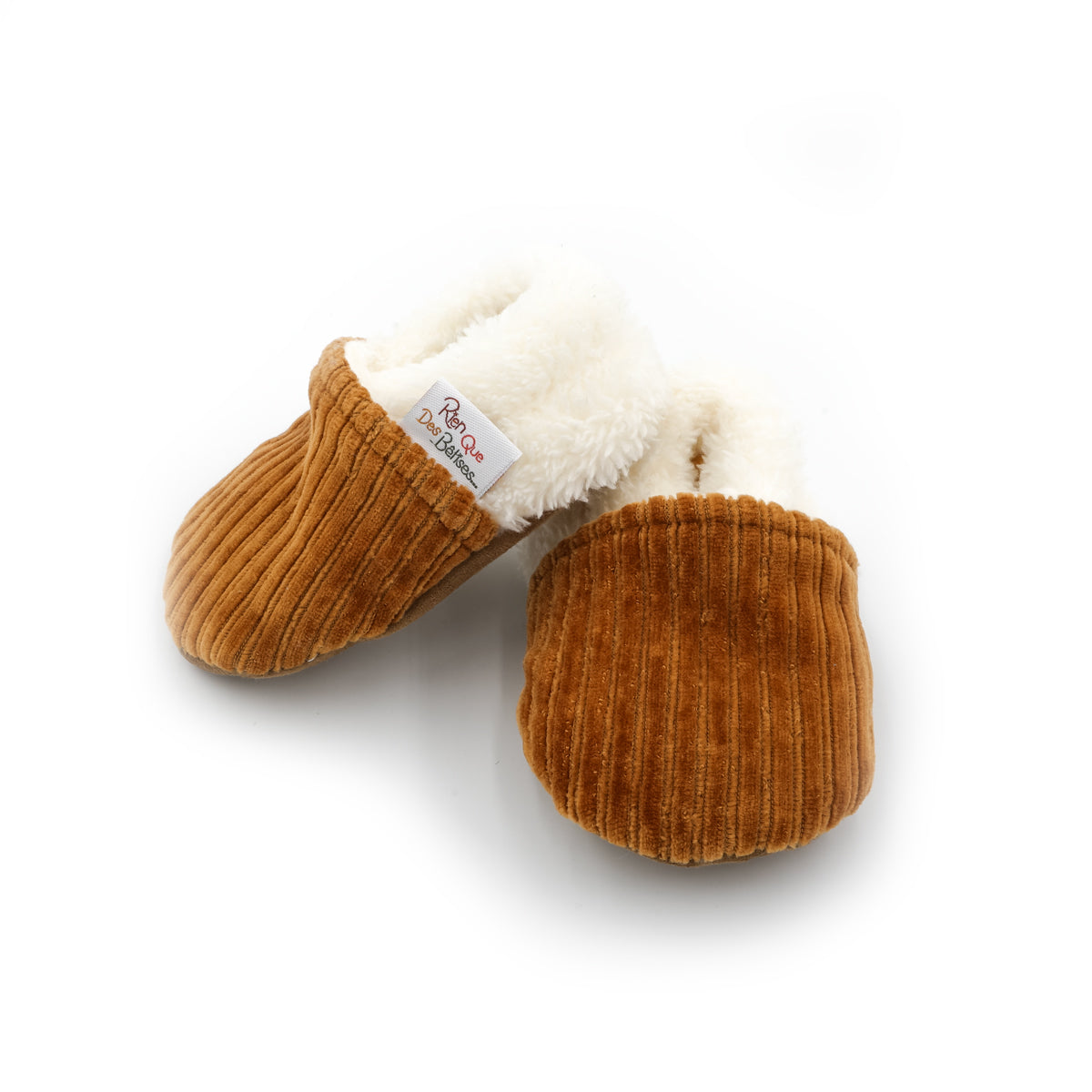 Chaussons velours camel