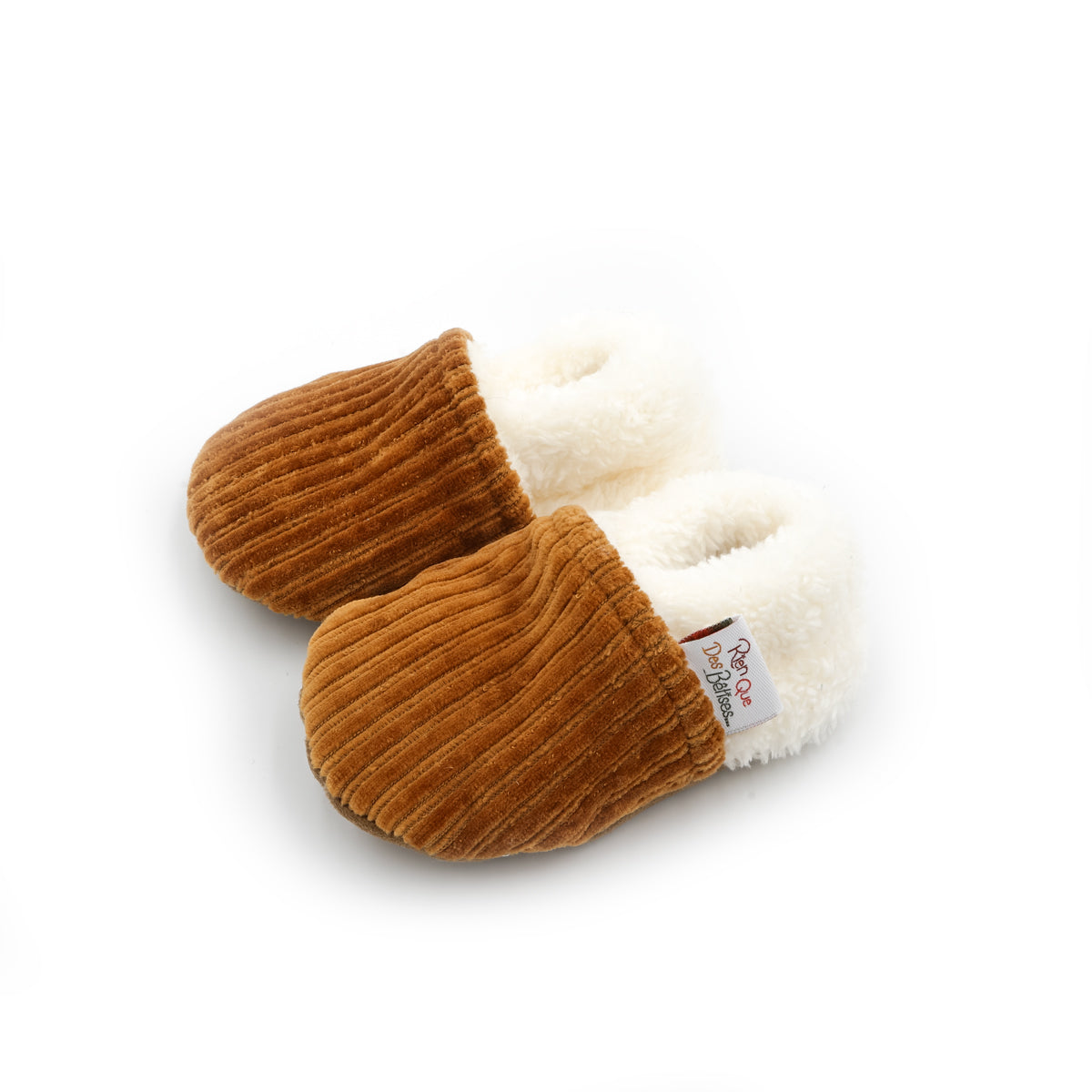 Chaussons velours camel