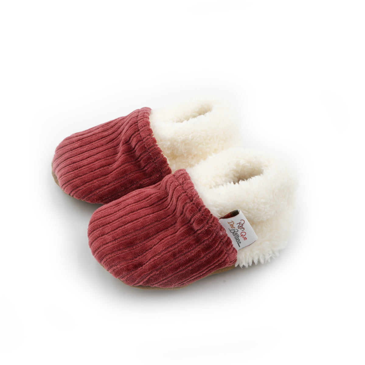 Chaussons velours framboise