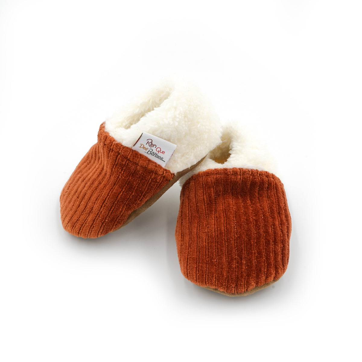 Chaussons velours paprika