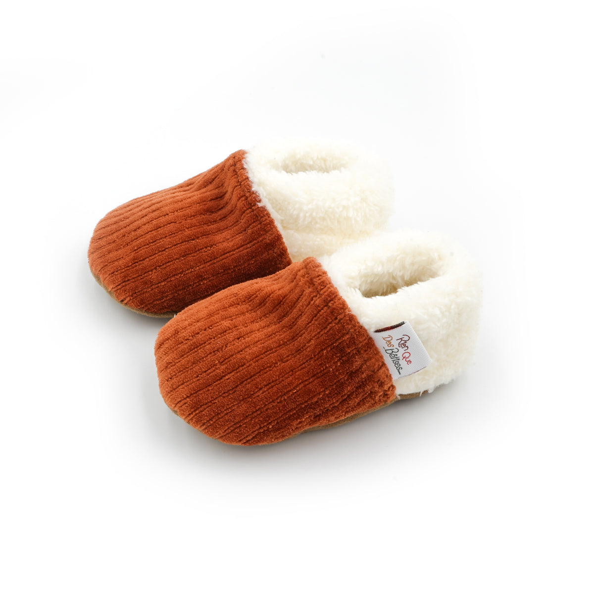 Chaussons velours paprika