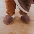 Chaussons velours parme