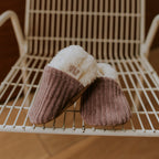 Chaussons velours parme