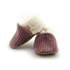 Chaussons velours parme