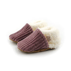 Chaussons velours parme