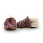Chaussons velours parme