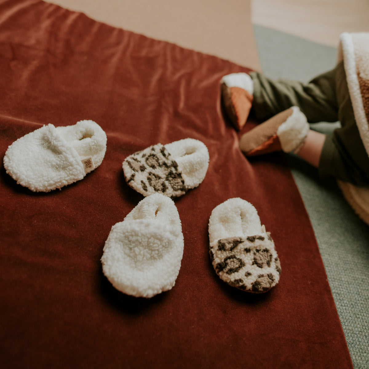 Chaussons teddy ecru