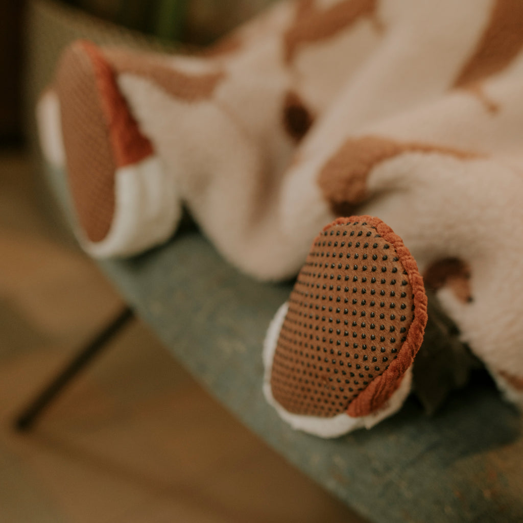 Chaussons velours paprika