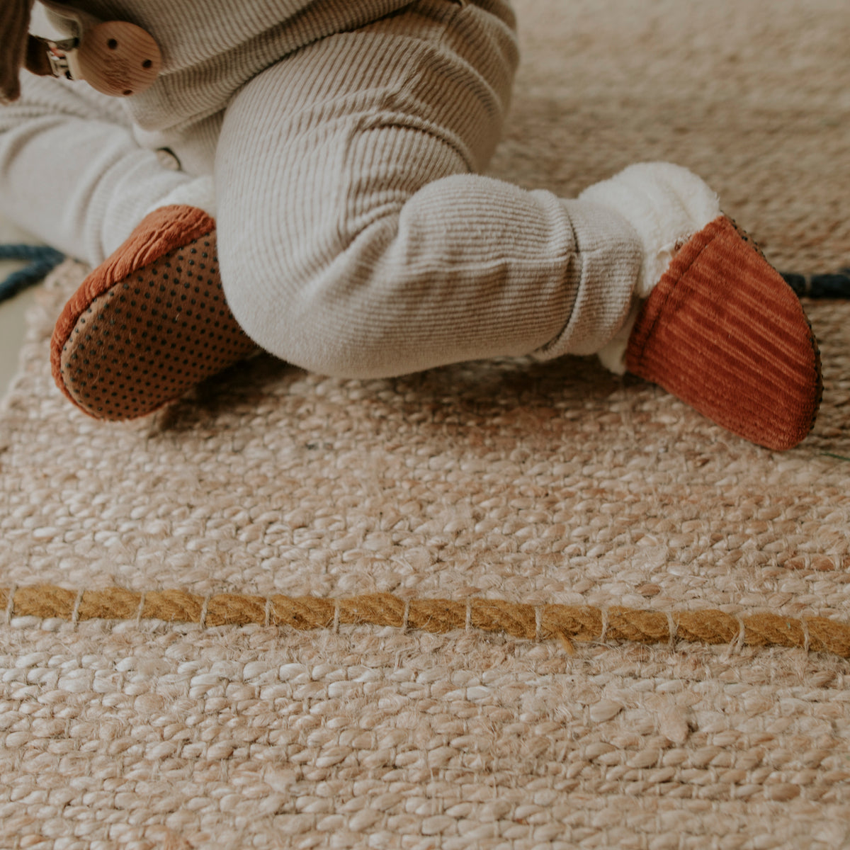 Chaussons velours paprika