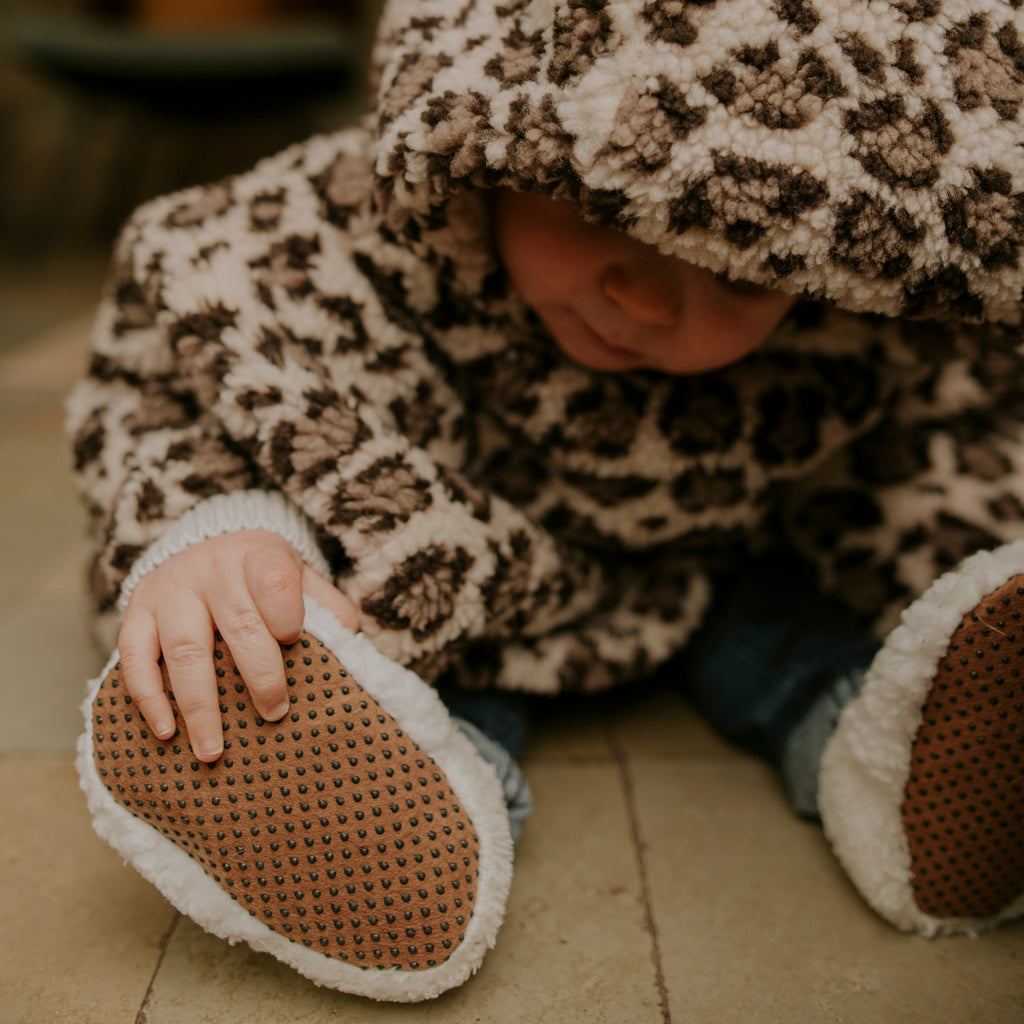 Chaussons teddy ecru