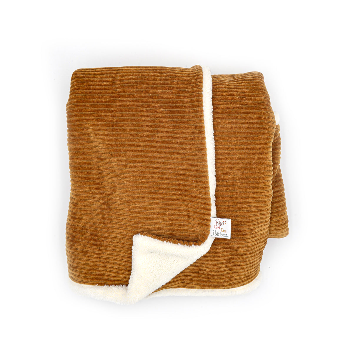 Couverture bébé velours Camel