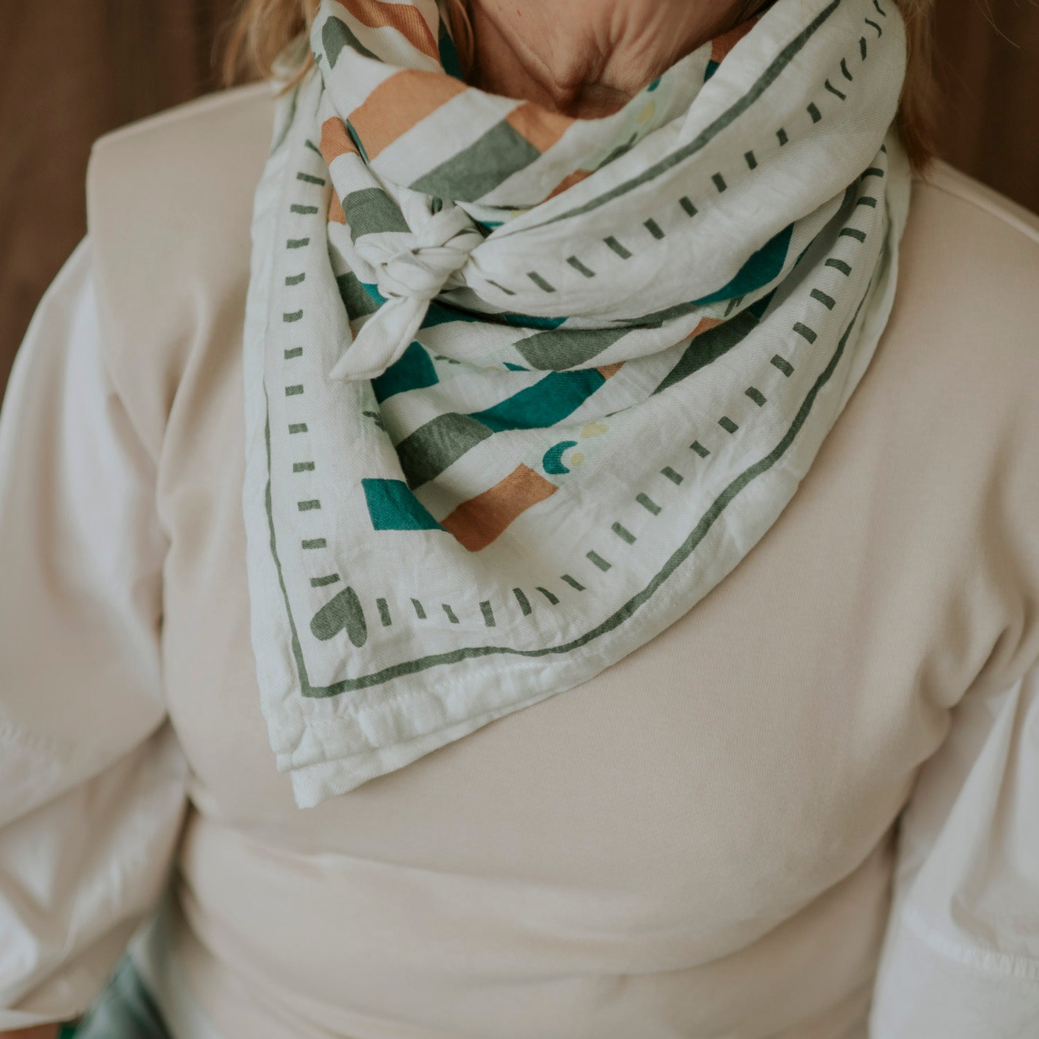 Foulard rayé vert