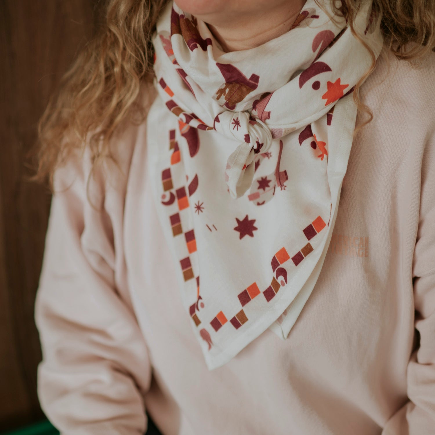 Foulard santiag rose