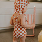 Maillot de bain damier camel rien que des bêtises