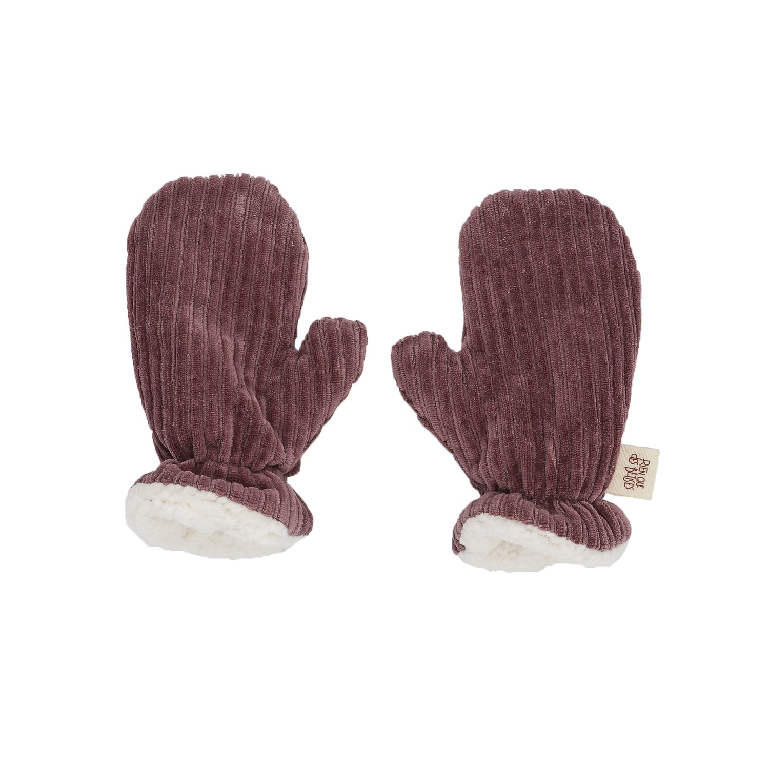 Moufles velours parme