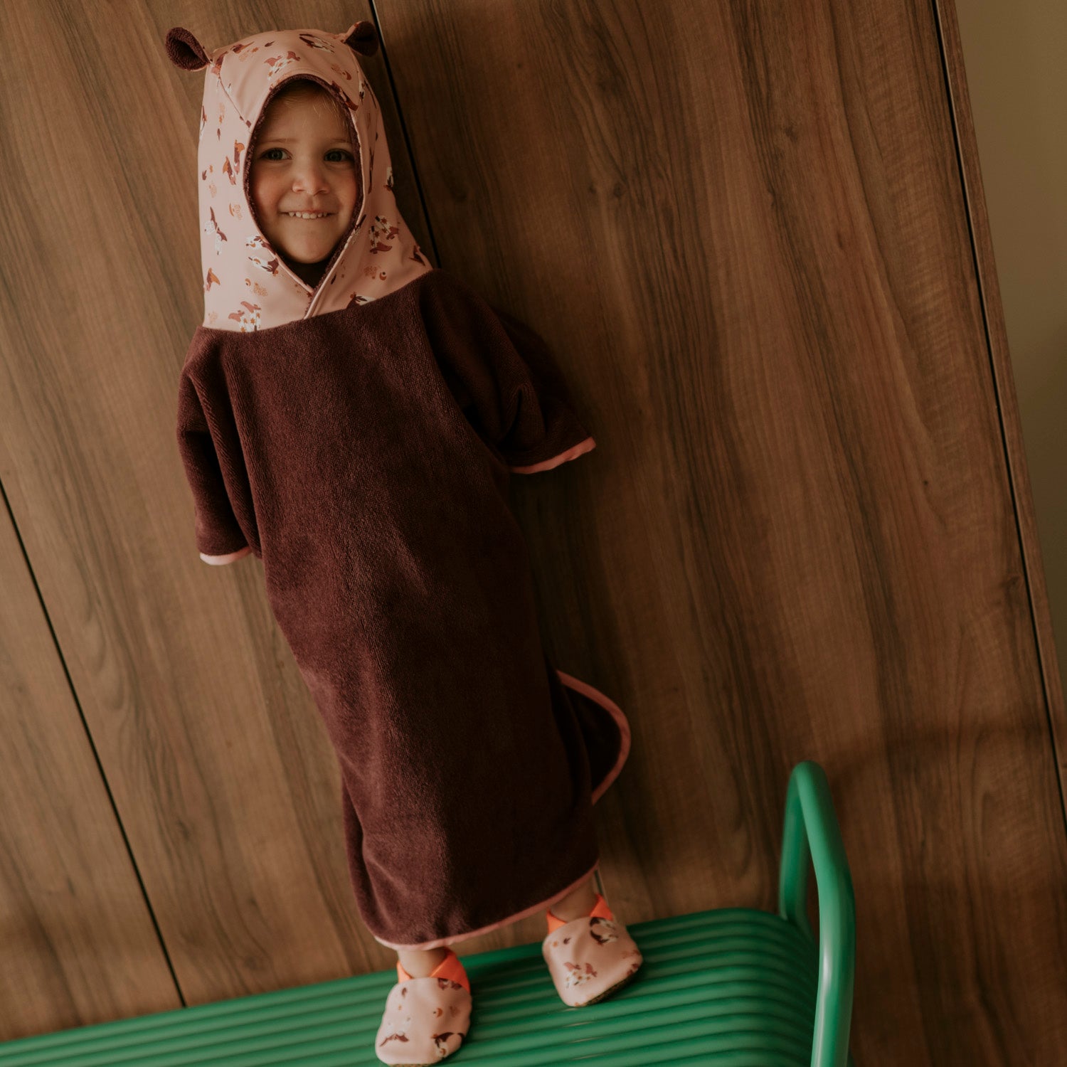 Poncho de bain santiag rose